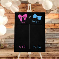 Bows or Bowties Gender Reveal Voting Board