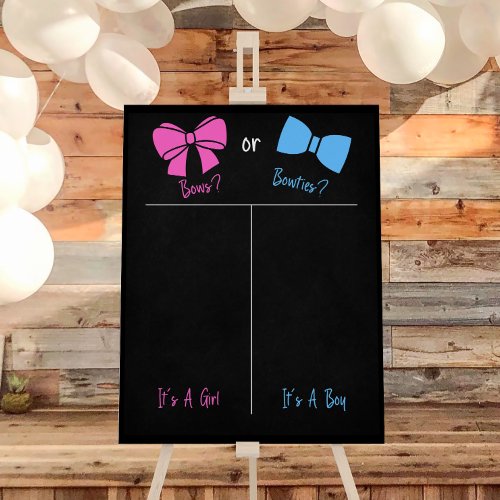 Bows or Bowties Gender Reveal Voting Board