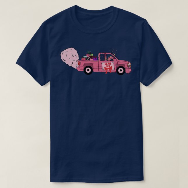 Bows or Burnouts Team Bows Gender Reveal Party Pin T-Shirt (Design Front)