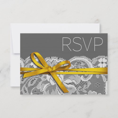 Bows Ribbon  Lace RSVP gray yellow