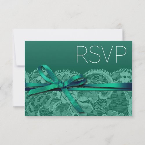 Bows Ribbon  Lace RSVP  teal