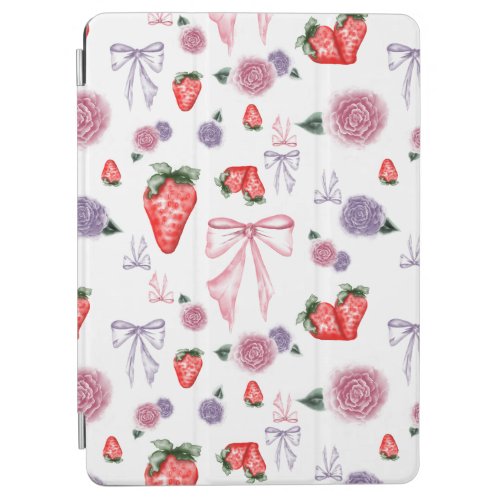Bows Roses  Strawberries Coquette Pattern  iPad Air Cover