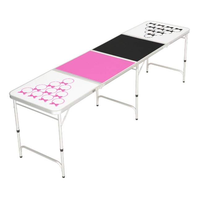Bows vs Bowties Beer Pong Table (Angled)