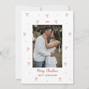 Bows wedding engagement Holiday Photo Card