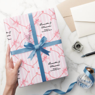 Bows & Wedding Vows Hand Drawn Elegant Coquette Wrapping Paper