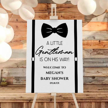 Bowtie A Little Gentleman Baby Shower Welcome Sign