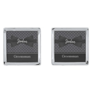 Bowtie and Skulls Monogrammed Cufflinks