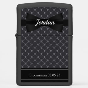 Bowtie and Skulls Monogrammed Zippo Lighter