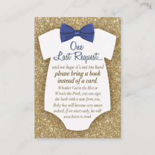 Bowtie Baby Shower Book Request Card Insert