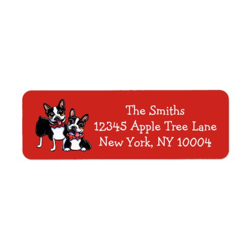 Bowtie Boston Terriers Off_Leash Artâ Red Label