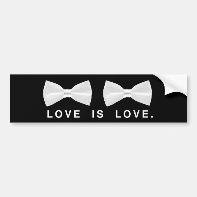 BOWTIE LOVE IS LOVE -.png Bumper Sticker (Front)