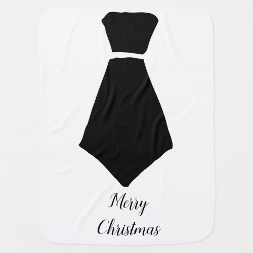 Bowtie Merry Christmas Black White Holiday Gift  Baby Blanket