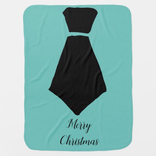 Bowtie Merry Christmas Teal Custom Holiday Gift  Baby Blanket