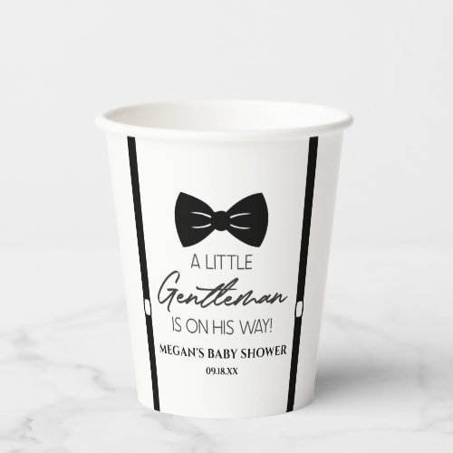 Bowtie Suspenders A Little Gentleman Baby Shower Paper Cups