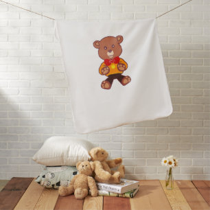 Bowtie Teddy Bear Baby Blanket