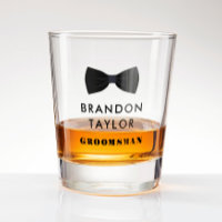 Bowtie Wedding Party Groomsman Gift Shot Glass