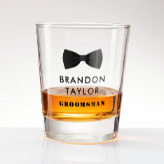 Bowtie Wedding Party Groomsman Gift Shot Glass at Zazzle