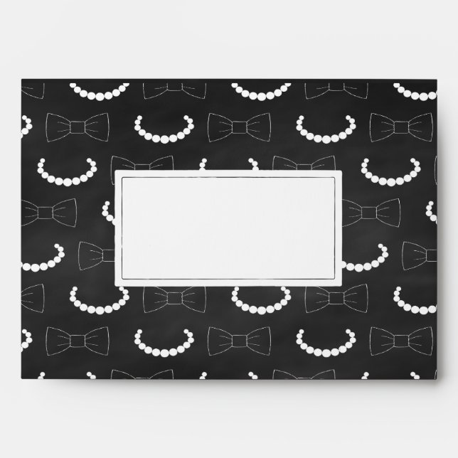 Bowties and Pearls Wedding Envelope (Front)