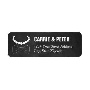 Bowties and Pearls Wedding Label