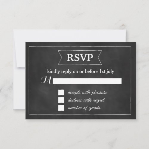 Bowties and Pearls Wedding RSVP Card