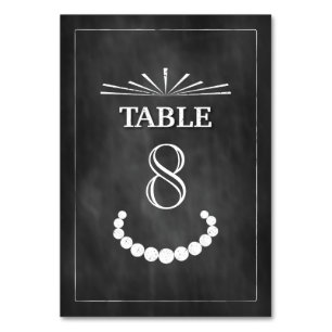 Bowties and Pearls Wedding Table Number