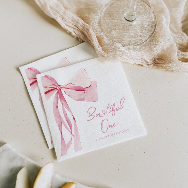 Bowtiful 1st Birthday Napkins (Creator Uploaded)
