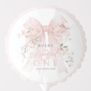 Bowtiiful One 1st Birthday Floral Bow Girls Balloon