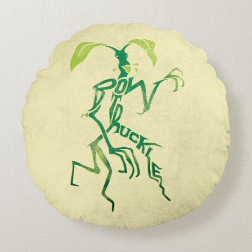 BOWTRUCKLE PICKETT Typography Graphic Round Pillow