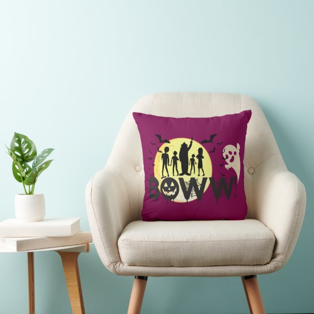 Boww!! – Spooky Surprise Halloween  Throw Pillow (Chair)