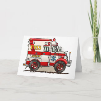 Box Ambulance EMS EMT Emergency Card