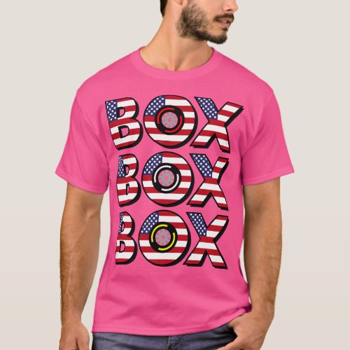 Box Box Box F1 Tyre Compound American Flag Design T_Shirt