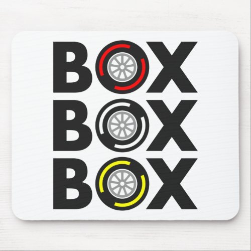 Box Box Box F1 Tyre Compound Design Mouse Pad