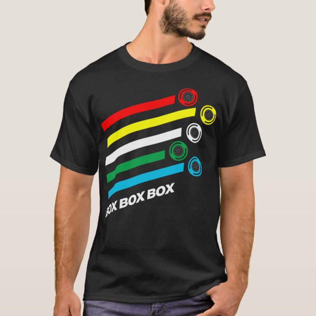 Box Box Box F1 Tyre Compound Options T-Shirt (Front)