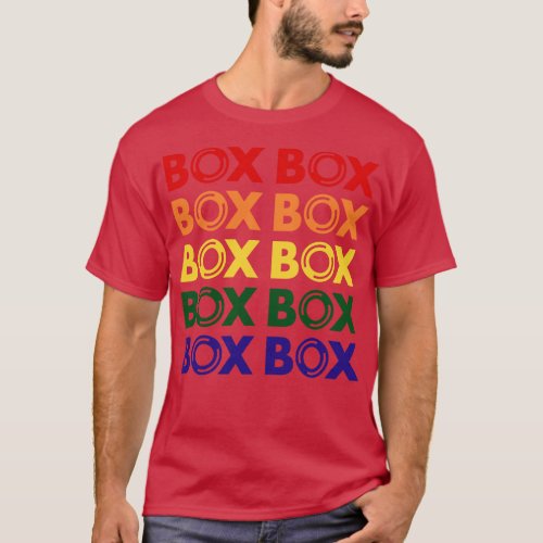 Box Box F1 Tyre Multi Colour Design T_Shirt