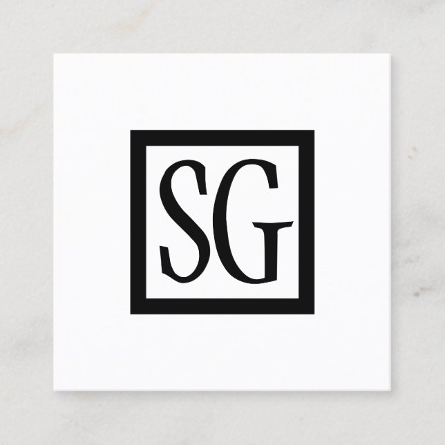 Box Initials - Square Square Business Card (Front)