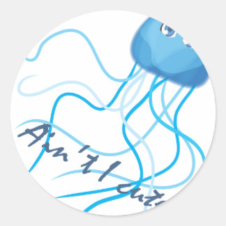 box jellyfish: Ain't I cute? Classic Round Sticker