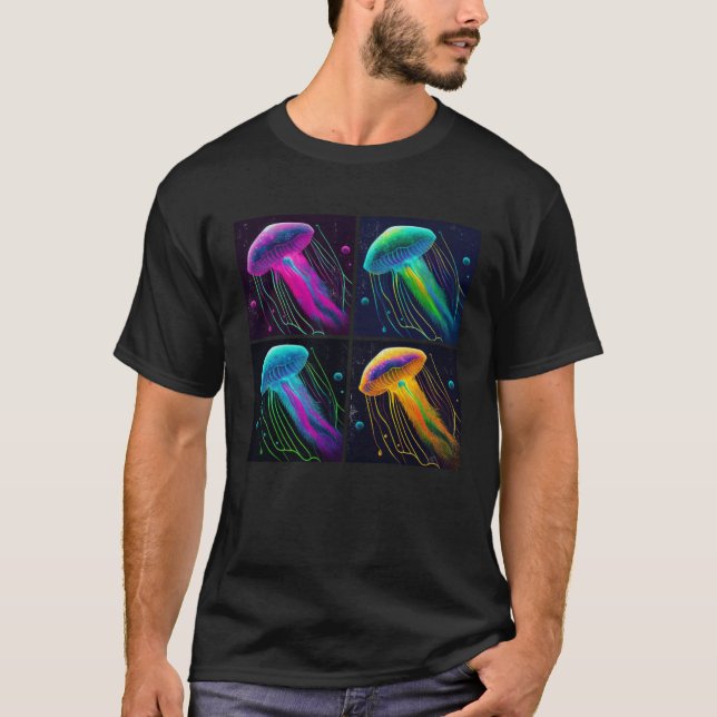 Box Jellyfish Pop Illustration Colorful Animal T-Shirt (Front)