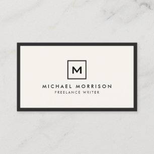BOX LOGO with YOUR INITIAL/MONOGRAM Black/Ivory Business Card