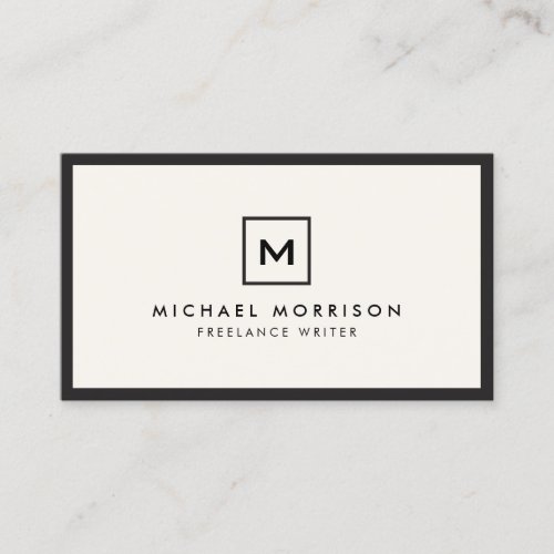 BOX LOGO with YOUR INITIALMONOGRAM BlackIvory Business Card