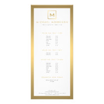 BOX LOGO with YOUR INITIAL/MONOGRAM in Faux Gold Rack Card