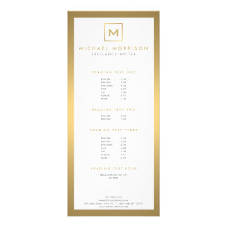 BOX LOGO with YOUR INITIAL/MONOGRAM in Faux Gold Rack Card