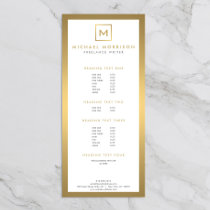 BOX LOGO with YOUR INITIAL/MONOGRAM in Faux Gold Rack Card