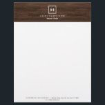 BOX LOGO with YOUR INITIAL/MONOGRAM on BROWN WOOD Letterhead<br><div class="desc">Coordinates with the BOX LOGO with YOUR INITIAL/MONOGRAM on BROWN WOOD Business Card. © 1201AM CREATIVE</div>