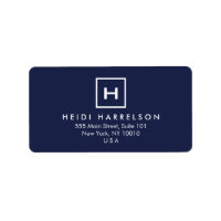 BOX LOGO with YOUR INITIAL/MONOGRAM on DARK BLUE