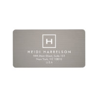 BOX LOGO with YOUR INITIAL/MONOGRAM on GRAY LINEN