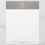 BOX LOGO with YOUR INITIAL/MONOGRAM on GRAY LINEN Letterhead