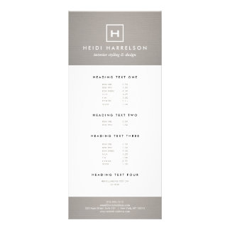 BOX LOGO with YOUR INITIAL/MONOGRAM on GRAY LINEN Rack Card