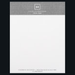 BOX LOGO with YOUR INITIAL/MONOGRAM on LINEN GRAY Letterhead<br><div class="desc">Coordinates with the BOX LOGO with YOUR INITIAL/MONOGRAM on LINEN GRAY Business Cards. © 1201AM CREATIVE</div>