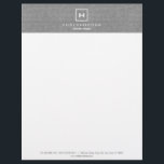 BOX LOGO with YOUR INITIAL/MONOGRAM on LINEN GRAY Letterhead<br><div class="desc">Coordinates with the BOX LOGO with YOUR INITIAL/MONOGRAM on LINEN GRAY Business Cards. © 1201AM CREATIVE</div>