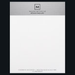 BOX LOGO with YOUR INITIAL on LIGHT GRAY LINEN Letterhead<br><div class="desc">Coordinates with the BOX LOGO with YOUR INITIAL on LIGHT GRAY LINEN Business Card Template. © 1201AM CREATIVE</div>